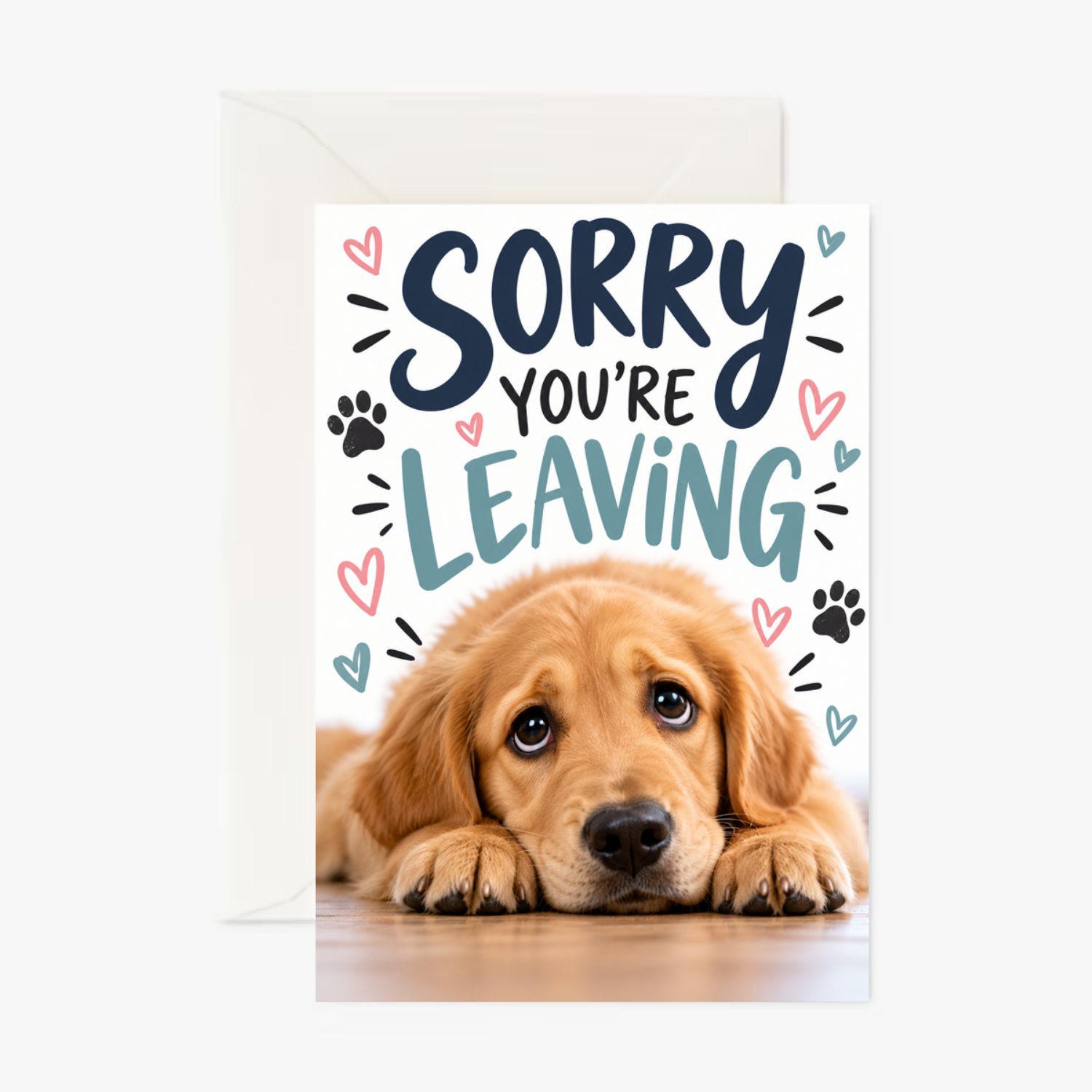 Personalised Sorry You’re Leaving Card – Funny Puppy Leaving Card