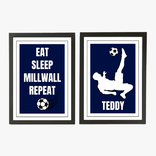 Personalised Millwall FC Print – Eat, Sleep, Millwall, Repeat personalised print