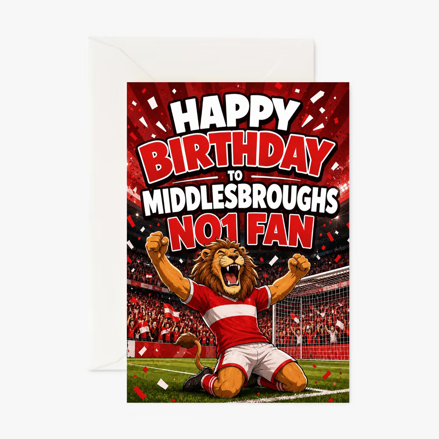 Middlesbrough Lion personalised Sports card - Cockney Cards