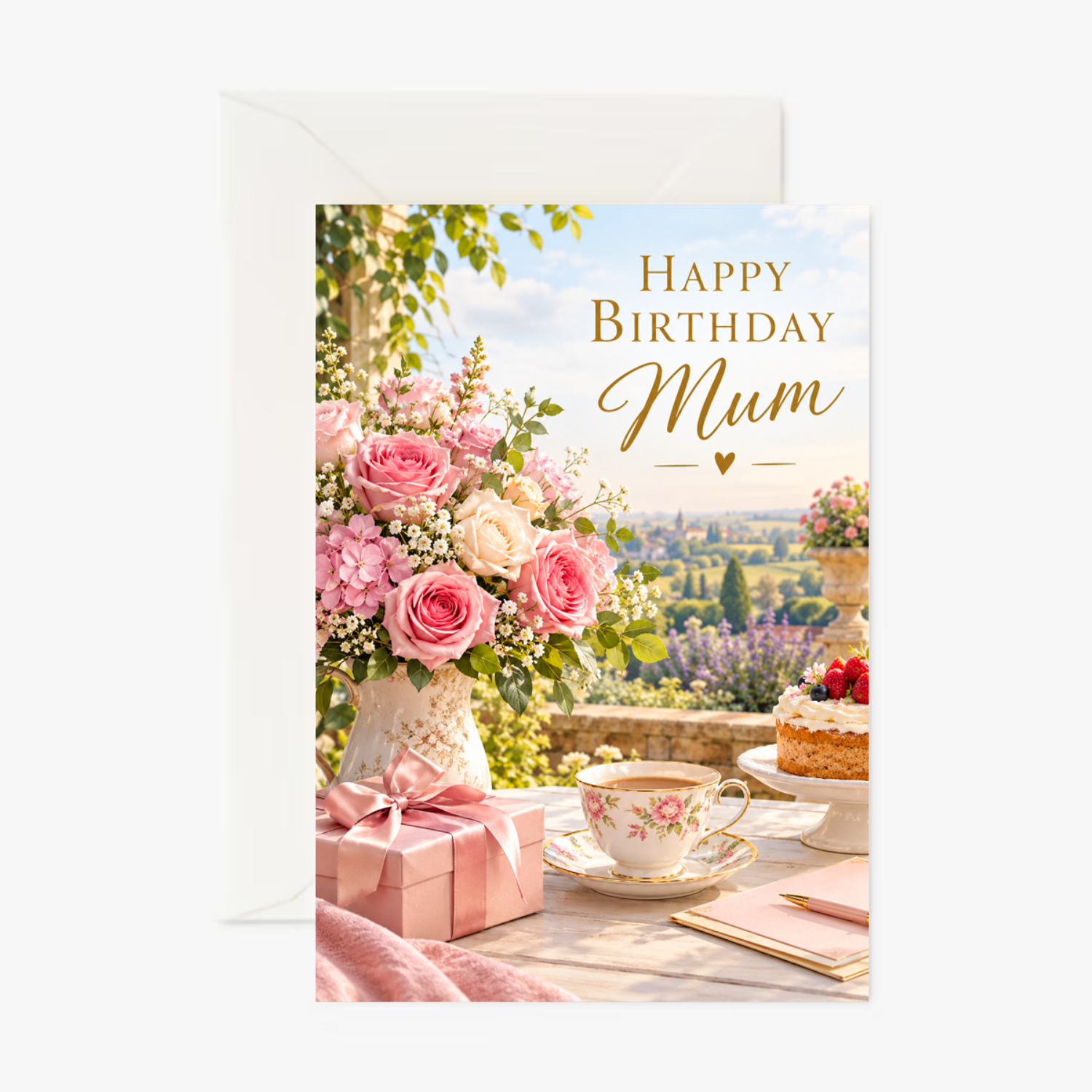 Mums Tea Party personalised greeting card