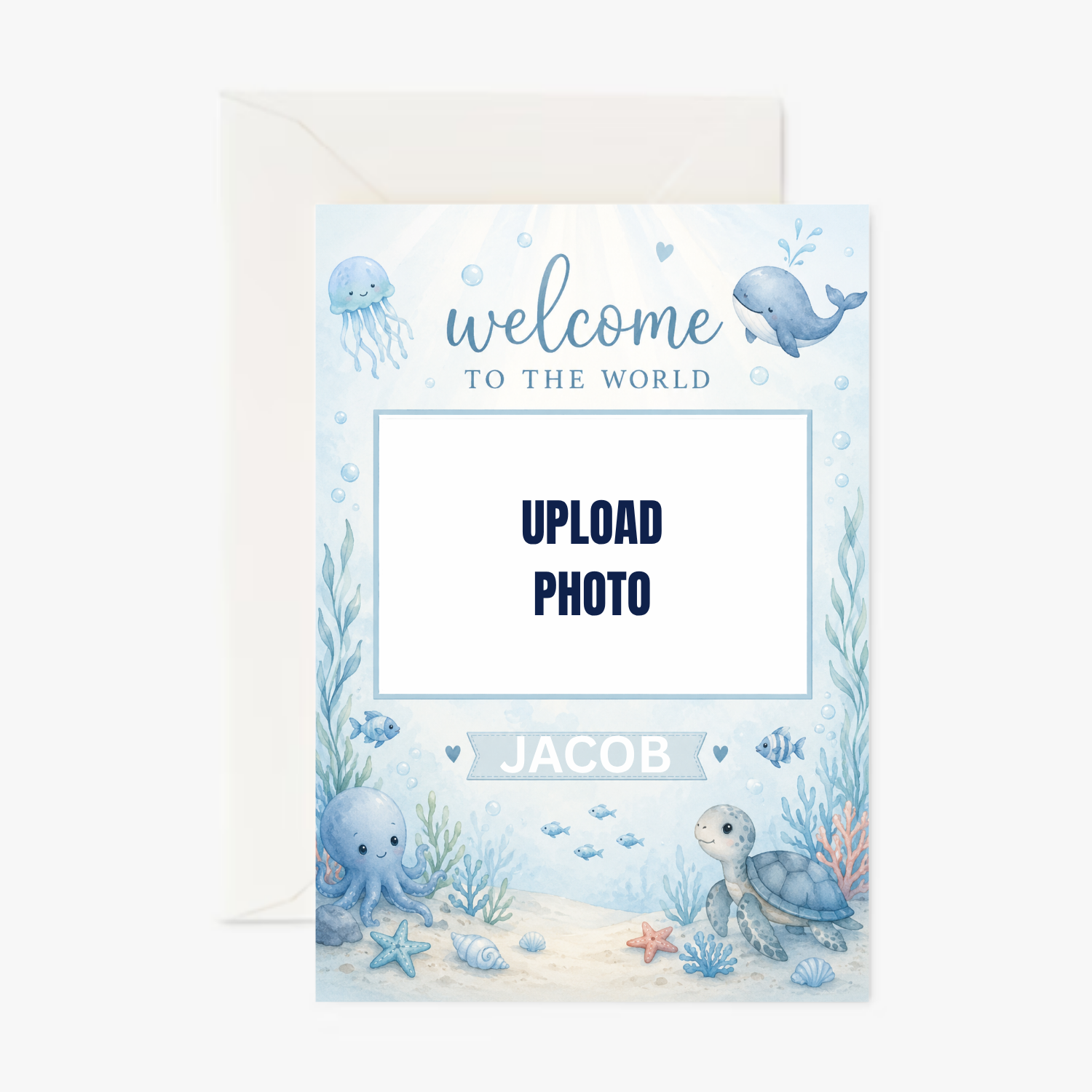 Under the Sea personalised New Baby card - Cockney Cards