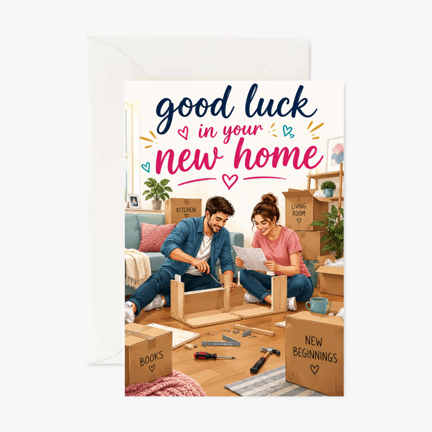New Home, Unboxed personalised personalised card - Cockney Cards