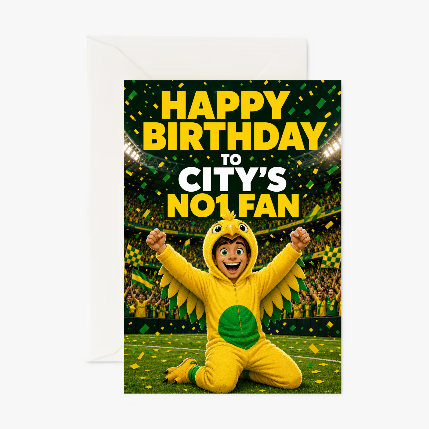 Norwich City Fan personalised greeting card
