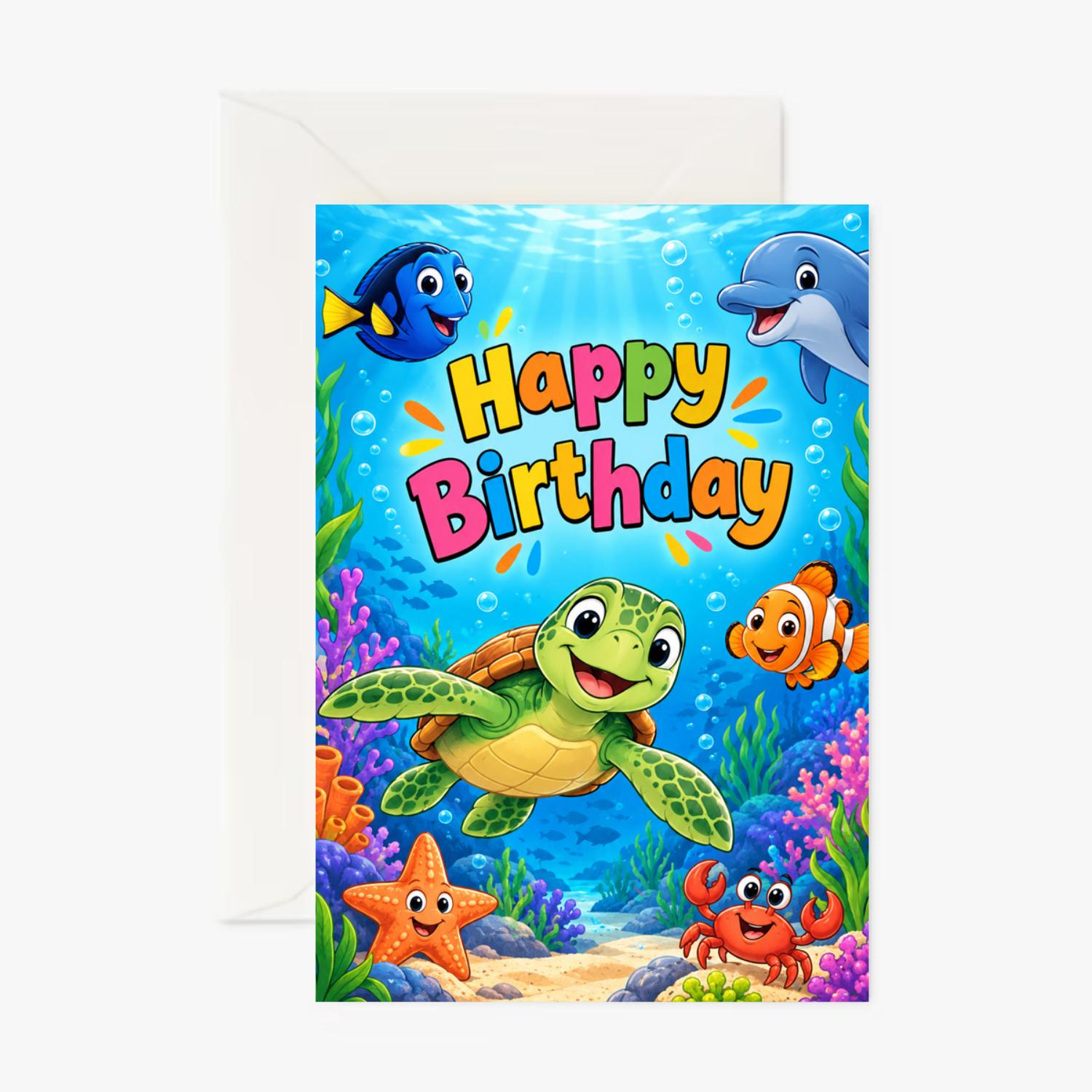 Personalised Kids Birthday Card - Under The Sea Birthday Fun - Cockney Cards