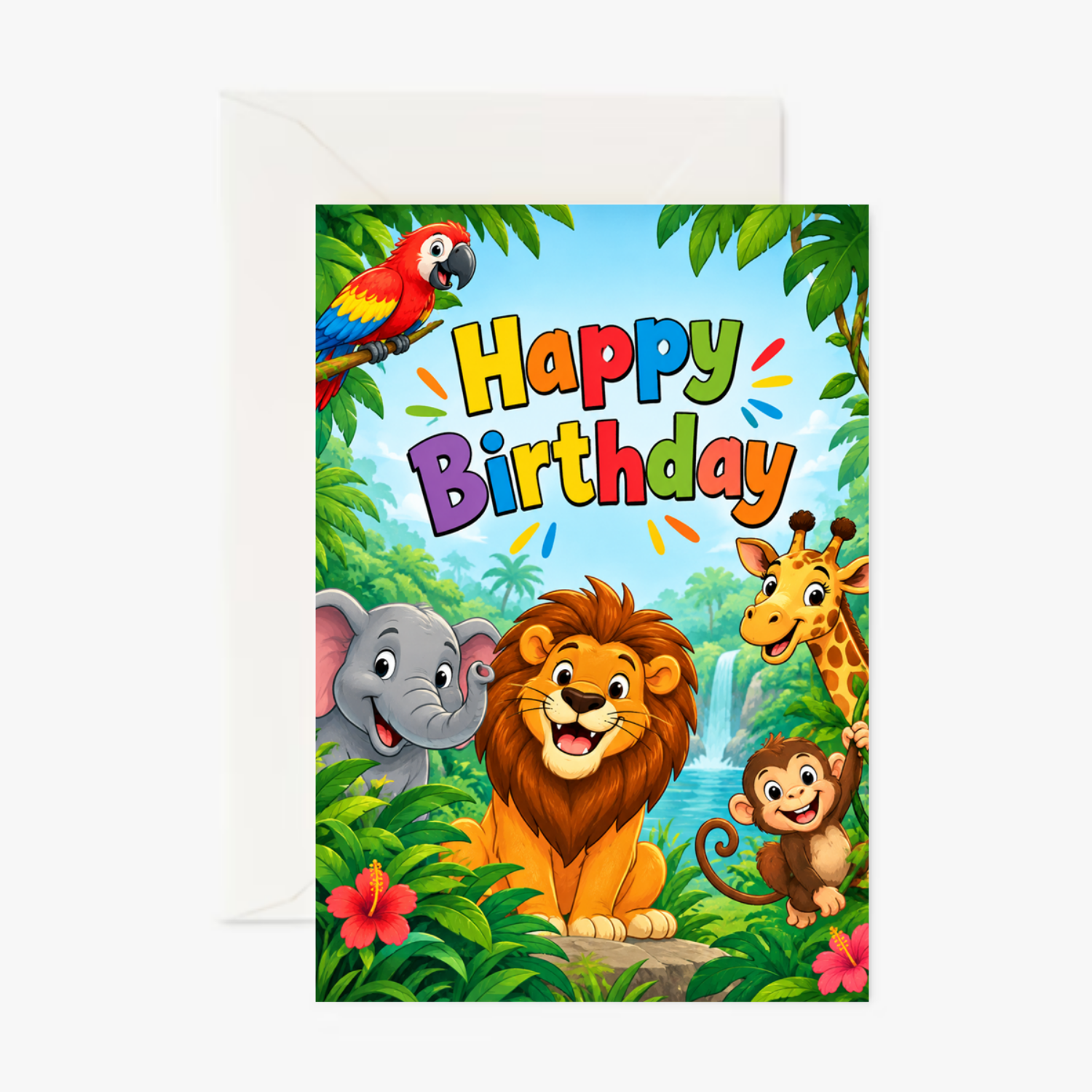 Personalised Kids Birthday Card - Wild Jungle Animal Adventure - Cockney Cards