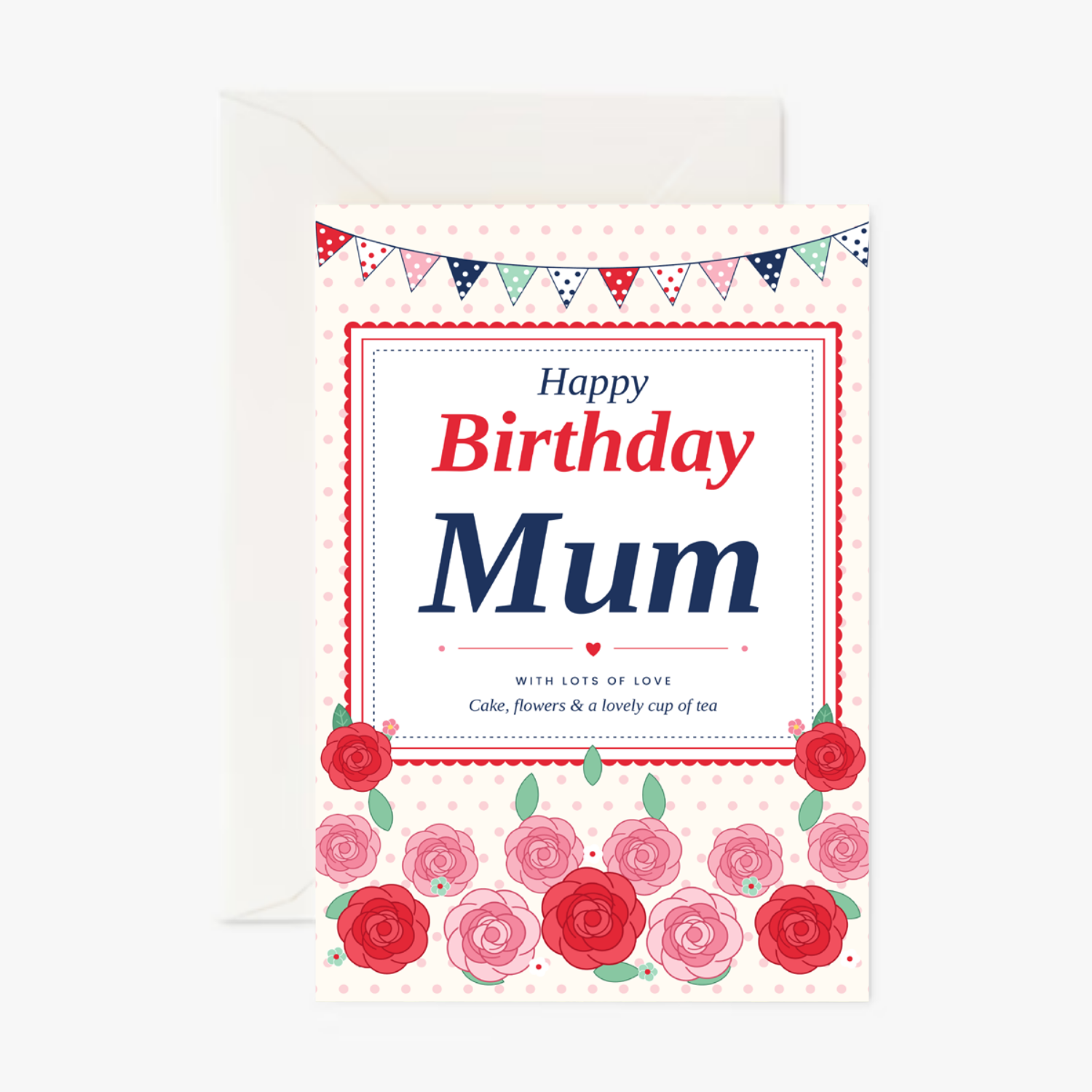 Personalised Mum Birthday Card - Vintage Floral Birthday Wishes - Cockney Cards