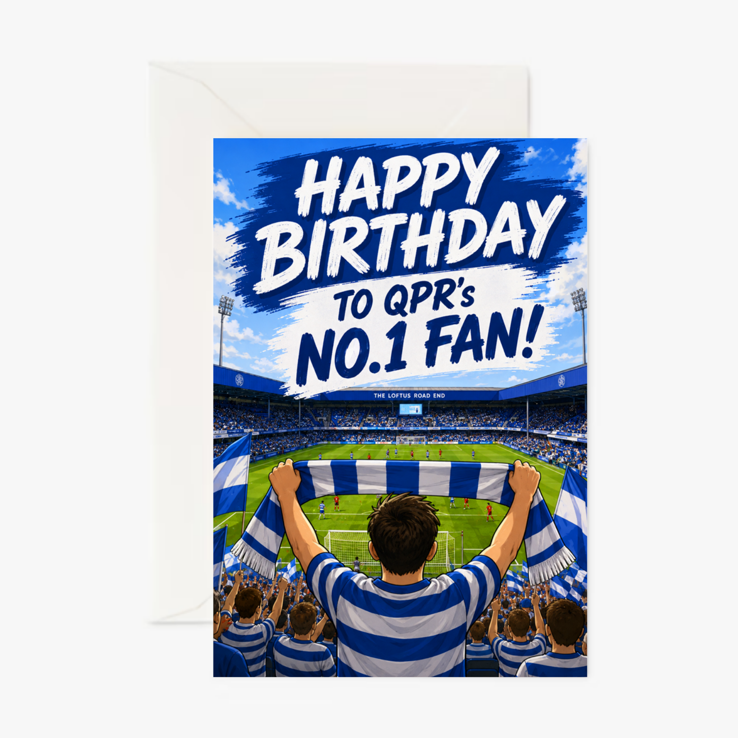 QPR Fan personalised greeting card