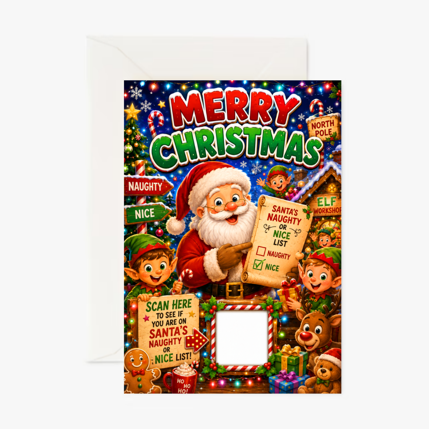 Santa's Naughty or Nice? (Video Card) personalised greeting card