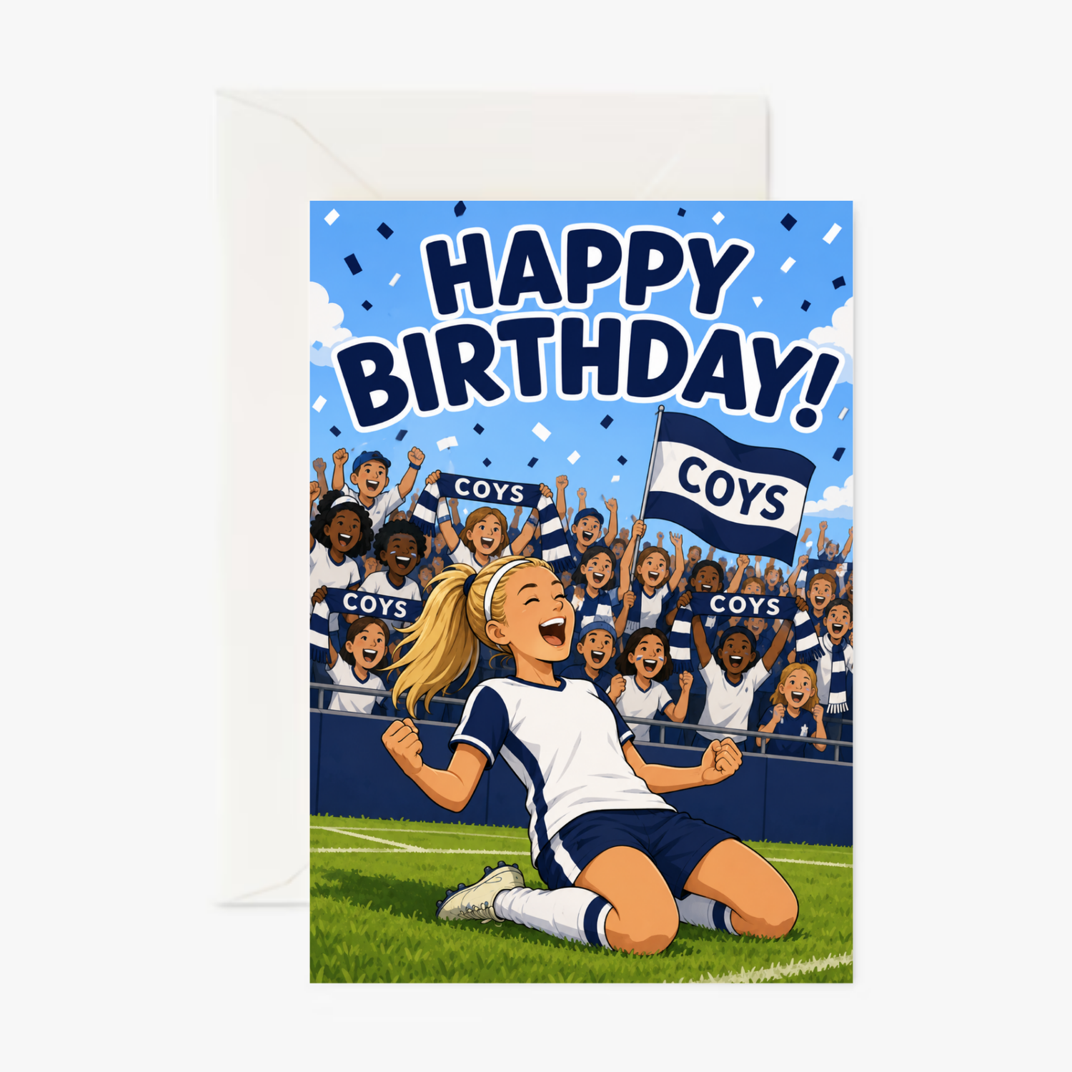 Spurs Ladies Celebrating personalised greeting card