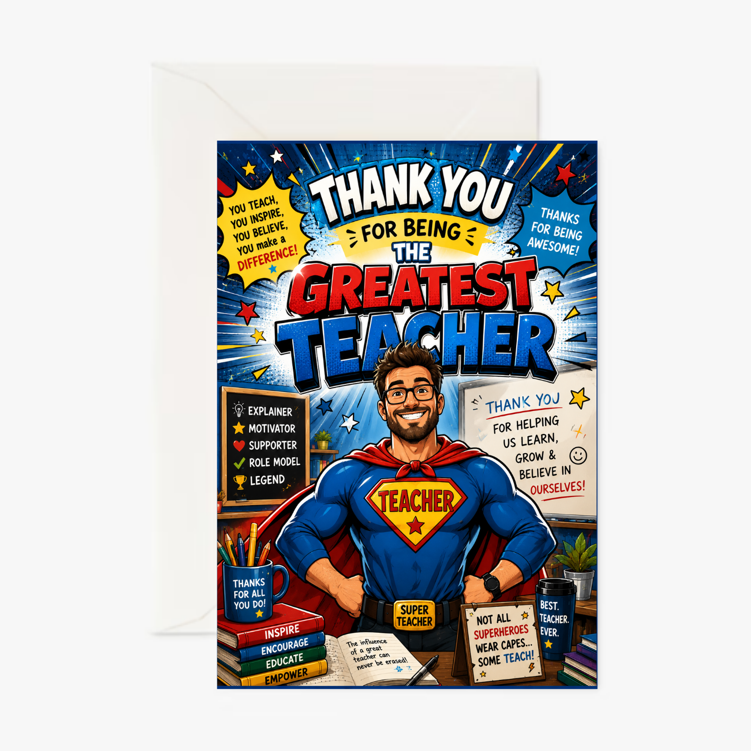 Greatest Teacher personalised greeting card