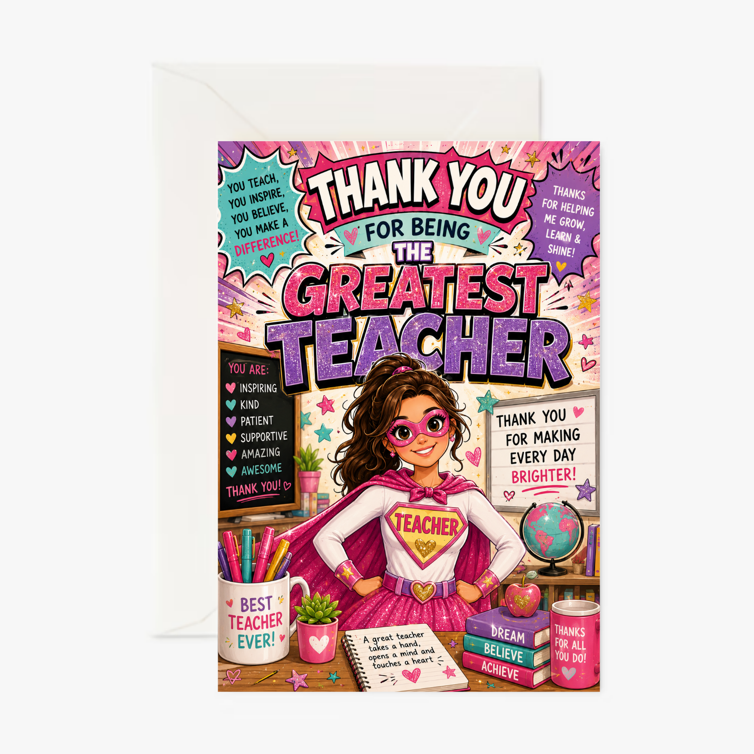 Super Teacher personalised greeting card