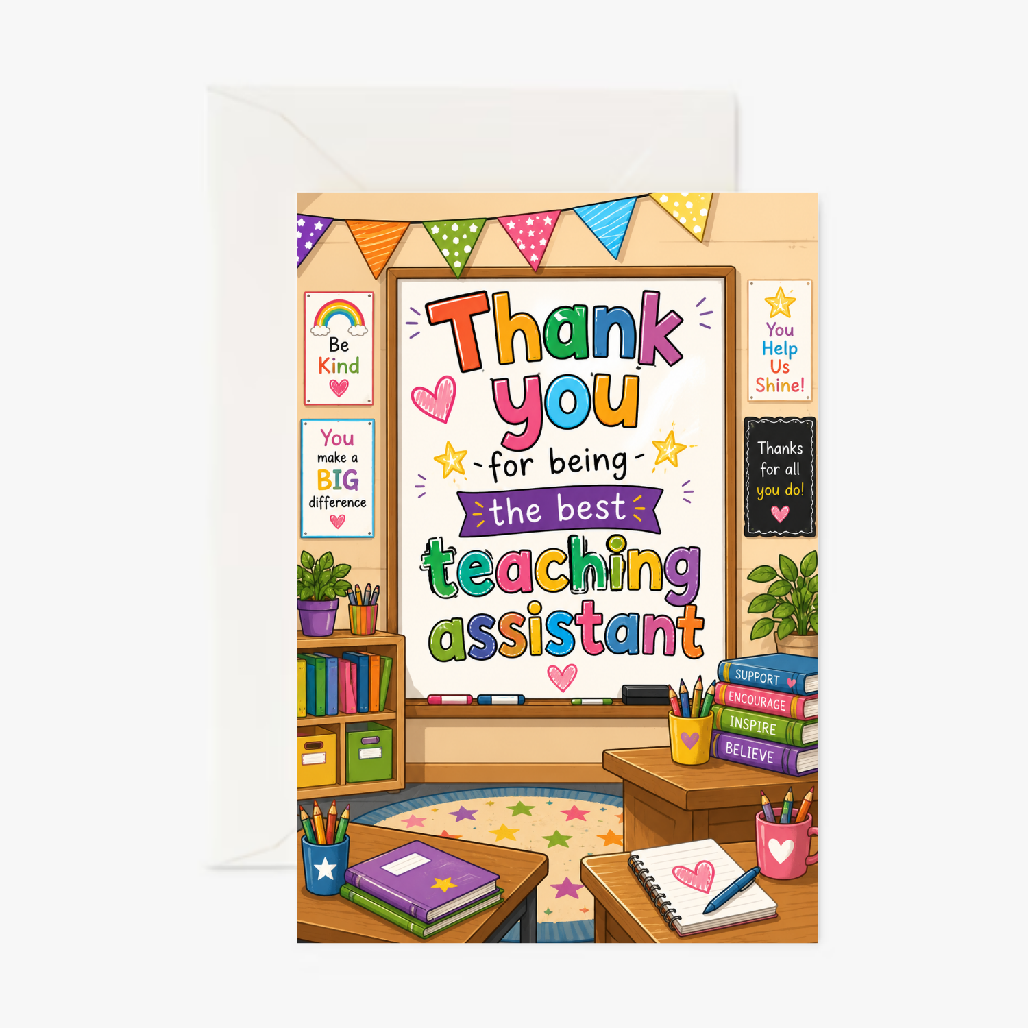 Best Teaching Assistant personalised greeting card