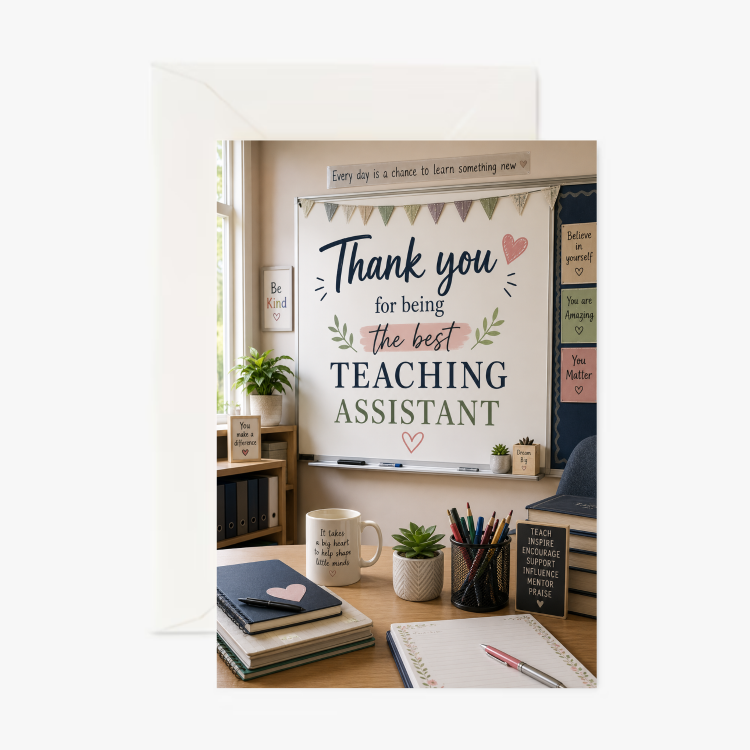 Teaching Assistant, Thank you personalised greeting card