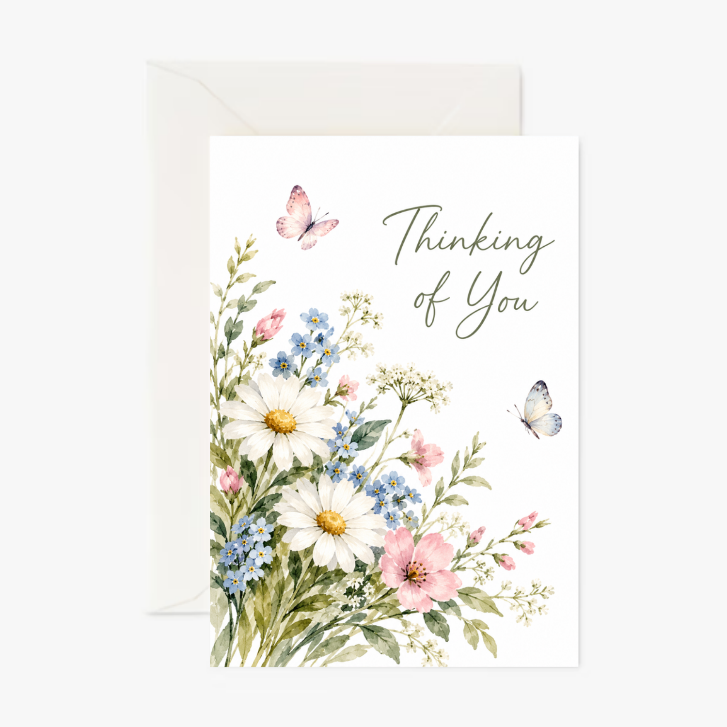 Personalised Thinking of You Card – Beautiful Floral Sympathy & Thinking of You Greeting Card