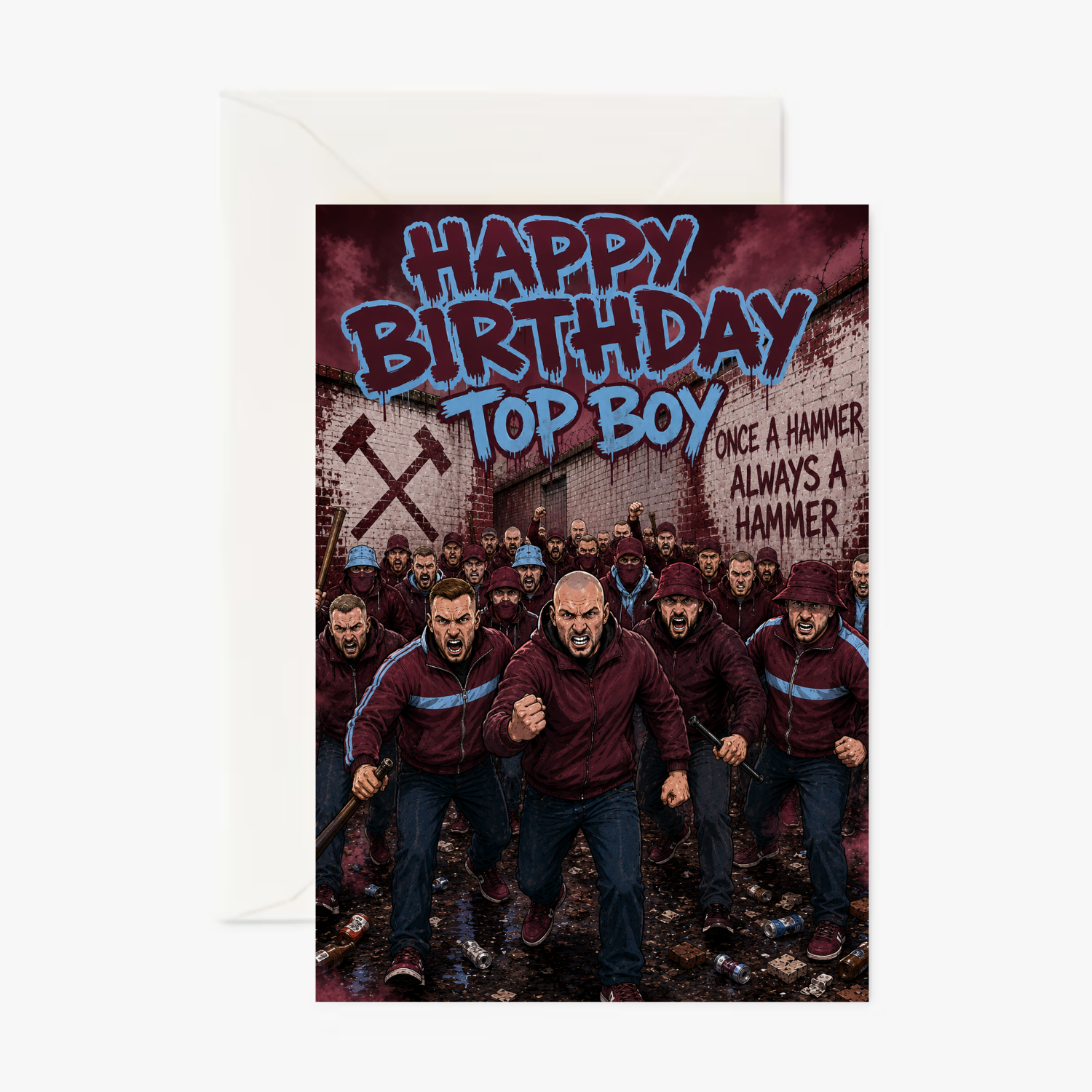 West Hams Topboy personalised greeting card