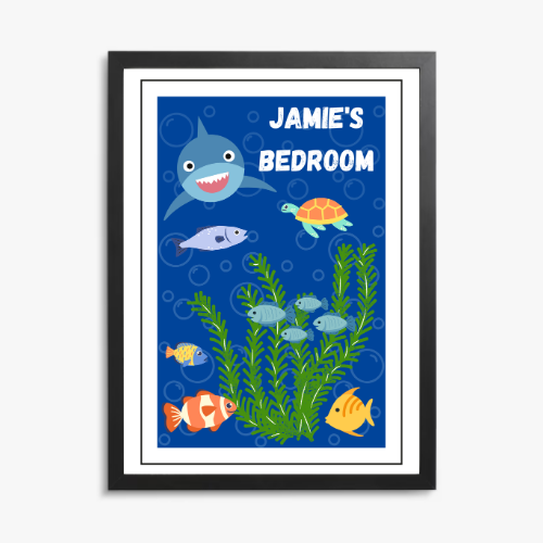 Personalised Under The Sea Print – Kids Bedroom Wall Art personalised print