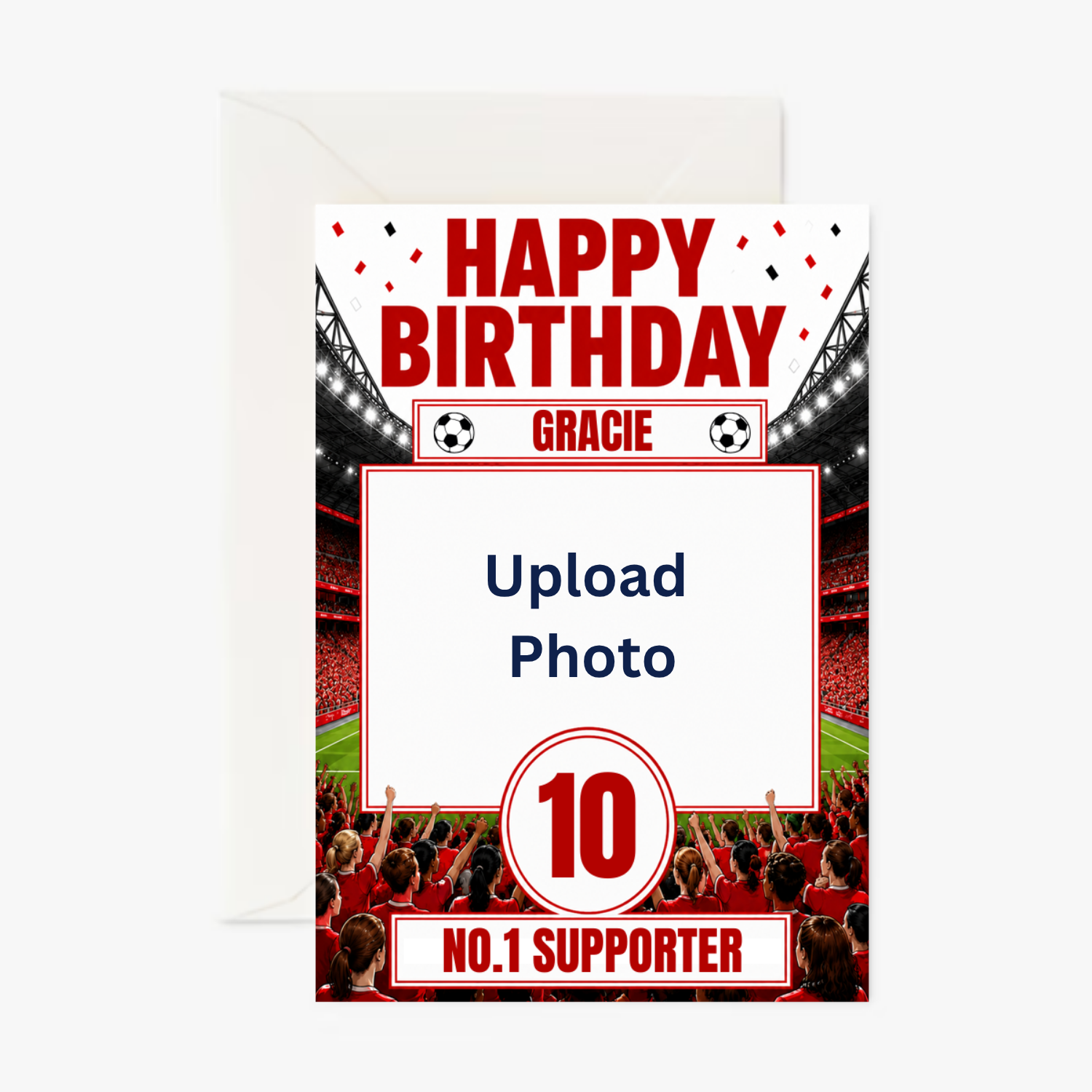 Manchester United Womens No.1 Supporter personalised greeting card