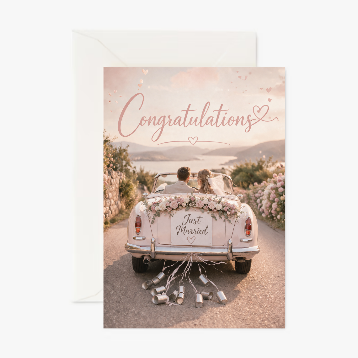 Just Married personalised Wedding & Engagement card - Cockney Cards
