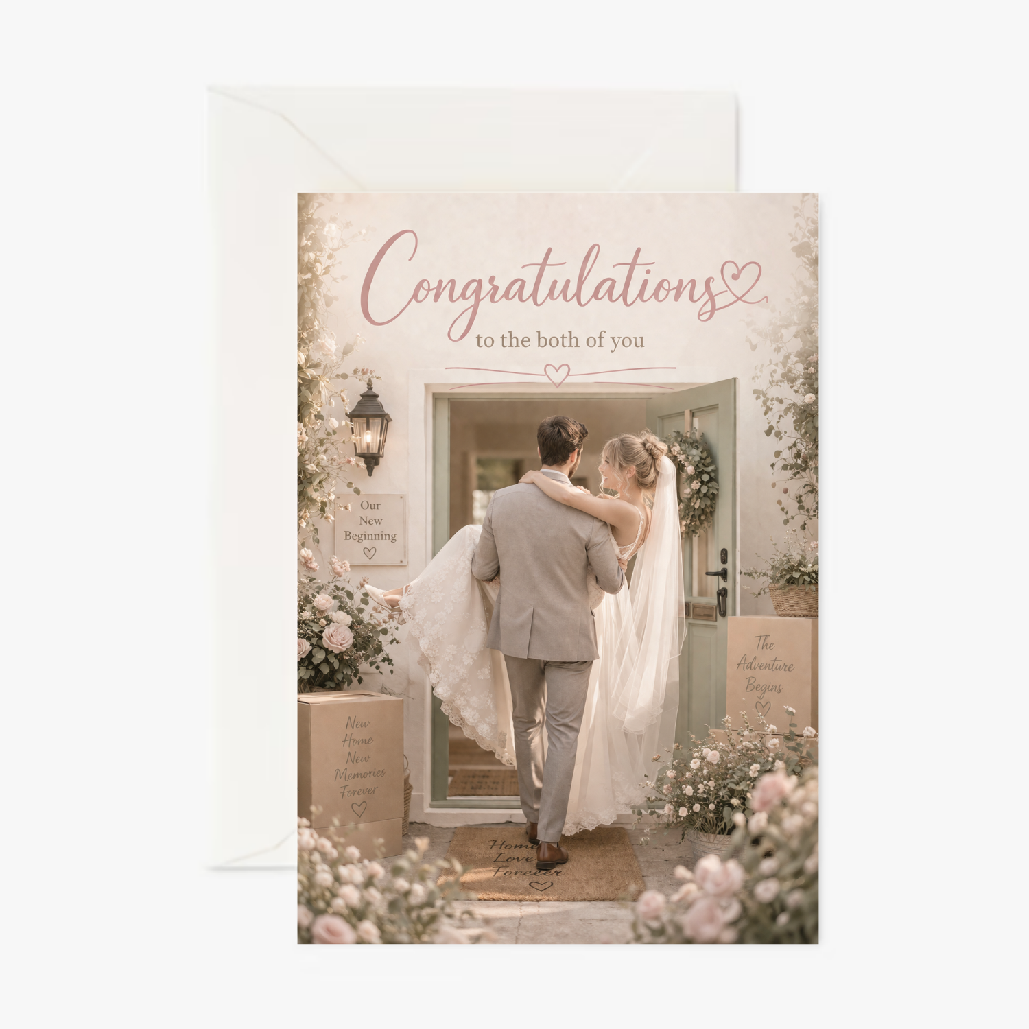 Over the Threshold personalised Wedding & Engagement card - Cockney Cards
