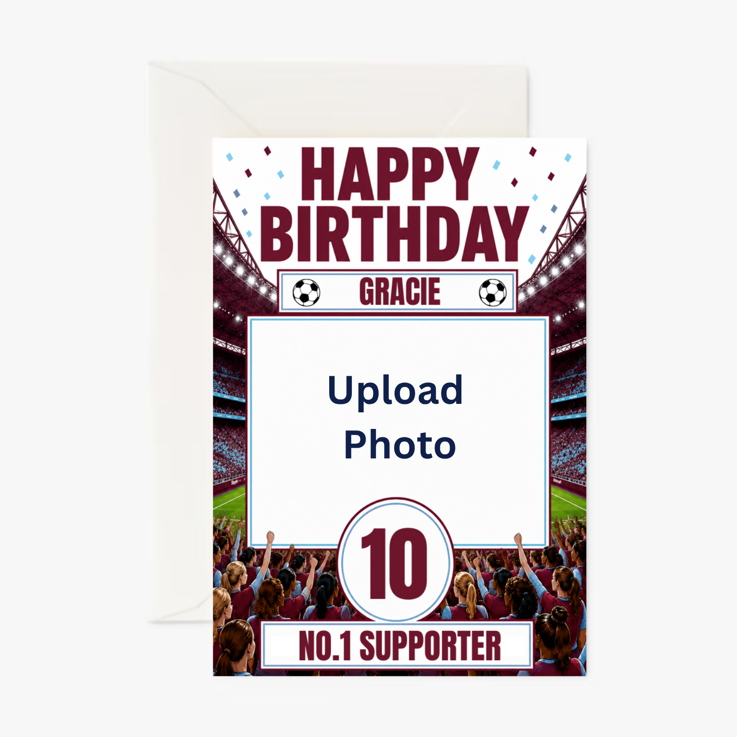 West Ham Womens No.1 Supporter personalised greeting card