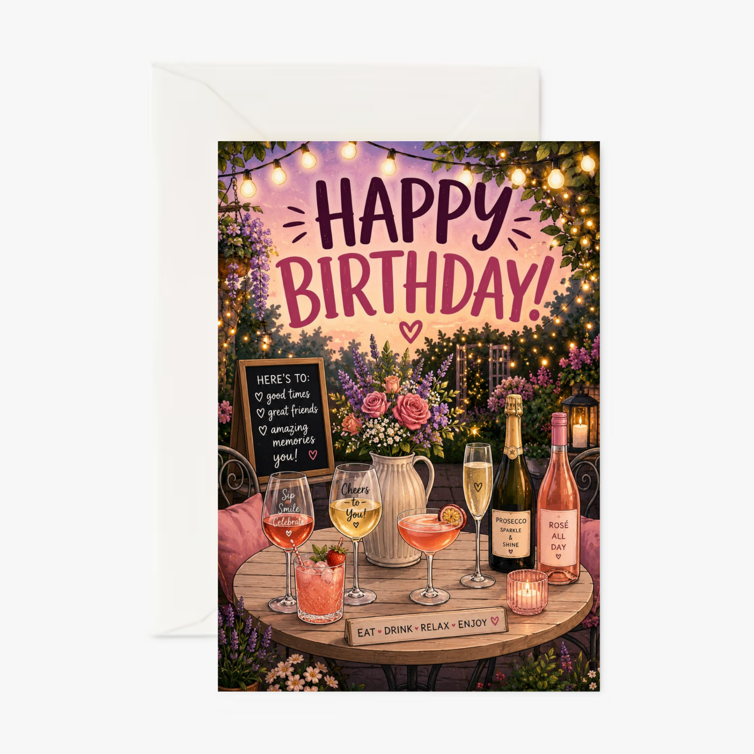 Wine O'Clock personalised greeting card
